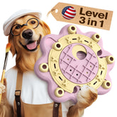 KADTC puzzle toy, three levels, pink, engages dogs during interactive play.