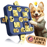 KADTC three-level dog puzzle top view shows adjustable challenges for brain training.
