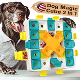 KADTC dog puzzle toy top view stimulates mental challenge and treats access