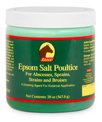 Kaeco Epsom Salt Poultice jar showcases soothing gel texture for topical use.