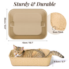 KAKKUE leak-proof litter box keeps urine contained while cats scratch, minimizing mess.