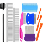 KALAMANDA 10-pack flea lice combs collection for gentle detangling and grooming