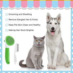 KALAMANDA cat grooming brush with non-slip handle for comfortable brushing sessions