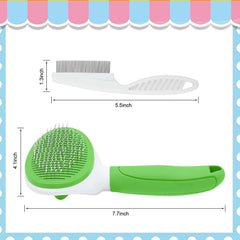 KALAMANDA self-cleaning pet hair brush demonstrates one-click removal