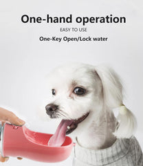 Kalimdor dog water bottle pink leak-proof seal prevents spills during travel