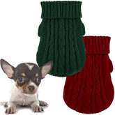 Kallfir's cutie pink small dog sweater provides cozy warmth for tiny dogs.