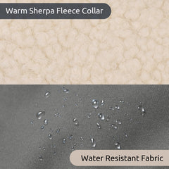 KAMA BRIDAL dog winter coat closeup of plush lining and warmth