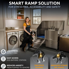KANIS grooming station with shower head, flexible spray for efficient baths.