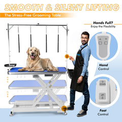 KANIS grooming table top close-up highlights anti-slip surface for steady clipping.
