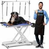 KANIS professional electric dog grooming table side view shows stability for large dogs.