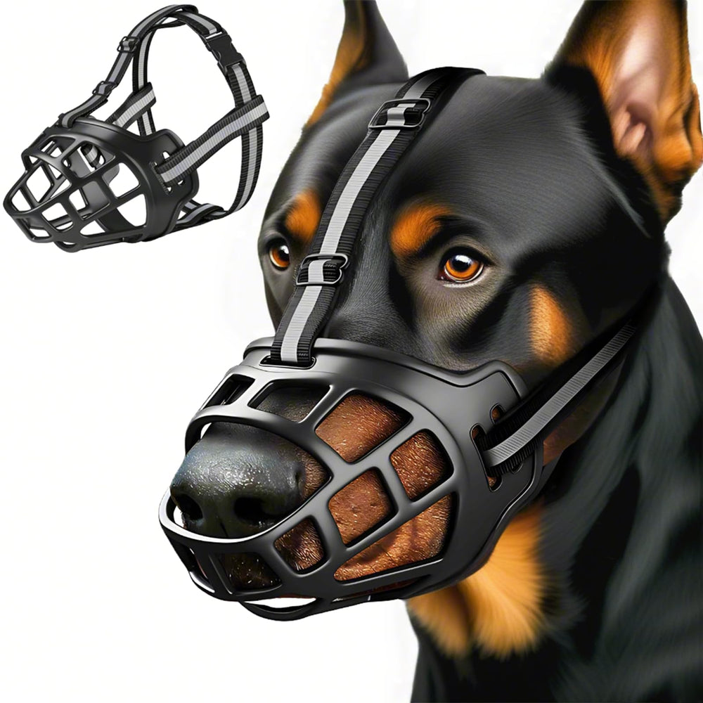 Kanuoc dog muzzle basket soft rubber closeup for gentle bite prevention