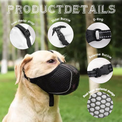 Kanuoc dog muzzle made of soft mesh material for gentle on-snout comfort