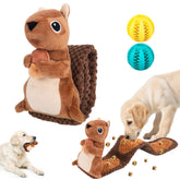 Kapawze dog puzzle toy with squirrel design hides treats for mental stimulation.