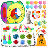 kaqinu 37pc kitten toys rainbow tunnel enhances indoor play with interactive exploration