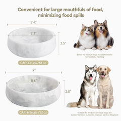 Karibiber easy-clean marble finish illustrates low-maintenance pet feeding.