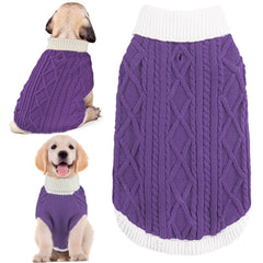KAROKU small dog sweater back view with leash hole for secure outdoor walks.