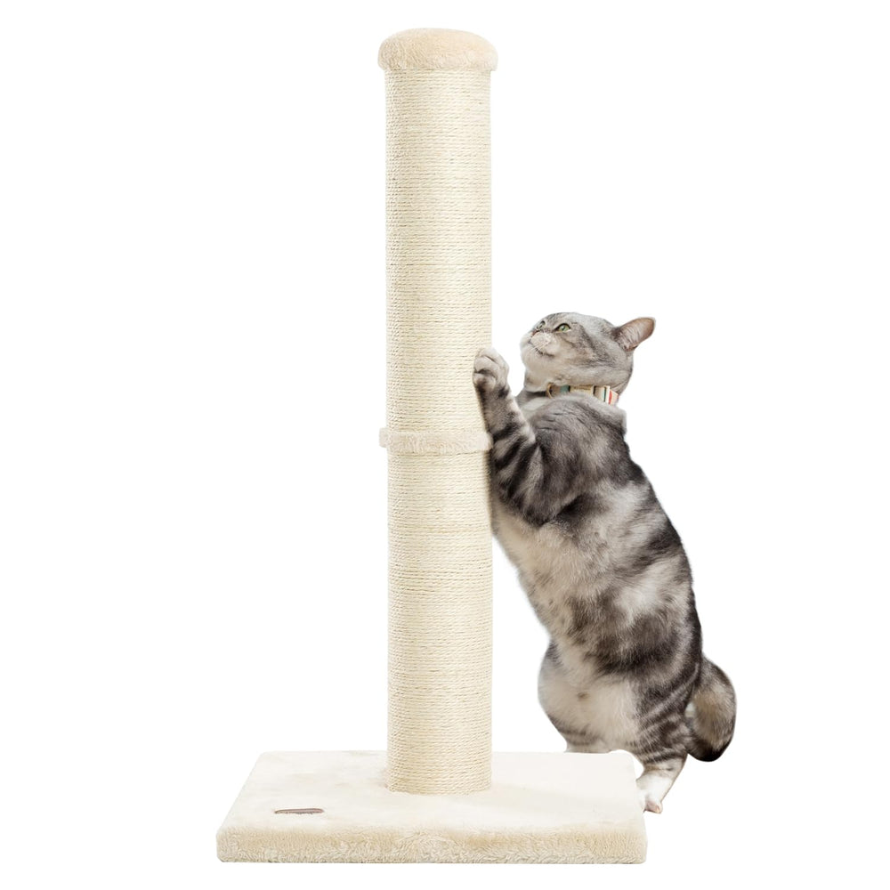 Karolpar 34inch cat scratching post base shows a stable platform for secure play