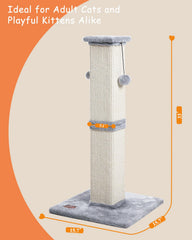 Karolpar Cat Scratching Post with hanging balls provides interactive play and hunting-like stimulation.