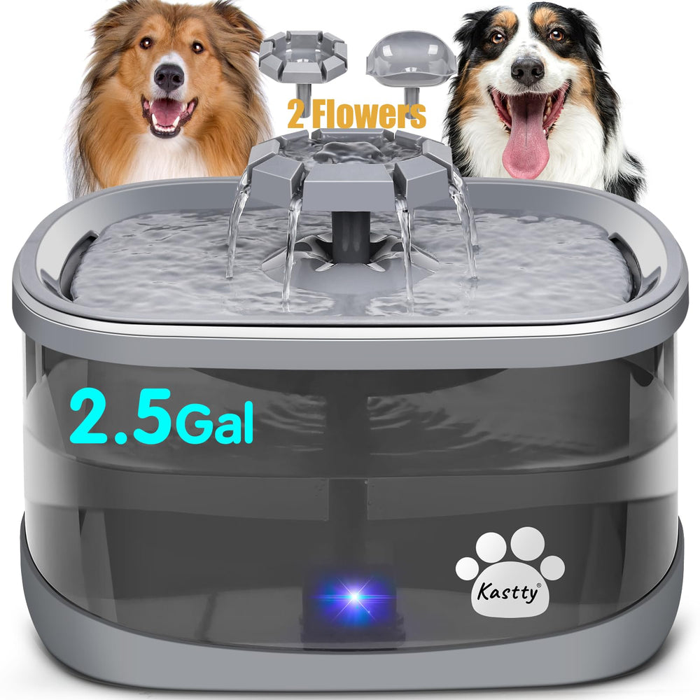 Kastty dog water fountain 2.5gal capacity promotes easier hydration for large breeds.