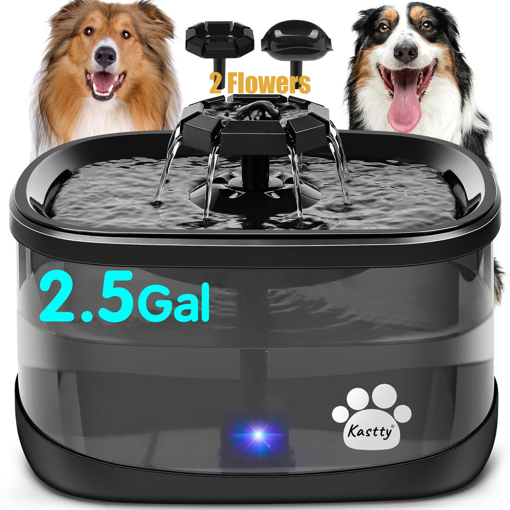 Kastty dog water fountain 2.5gal capacity supports easy hydration for large pets