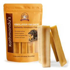 KATHMANDU'S Authentic Himalayan Yak Chews pack4 front view showing large chews
