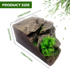Kathson artificial plant decor rock enhances a natural-looking habitat.