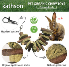 Kathson bunny chew toy fruitwood sticks provides durable texture for small pets
