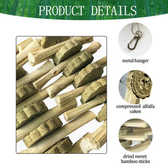 Kathson chinchilla treats close-up, highlighting alfalfa hay cake for tasty nutrition