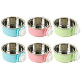 Kathson crate dog bowl removable steel – easy cleaning for multi-pet feeding
