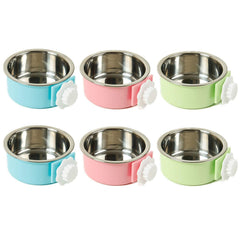 Kathson crate dog bowl removable steel – easy cleaning for multi-pet feeding