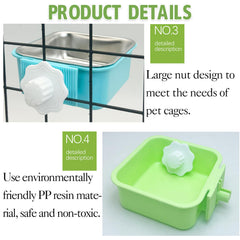 kathson dual bowls set for food and water in one crate