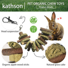 Kathson fruitwood branch bunny chew supports natural gnawing and enrichment