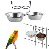 Kathson hanging bird bowls mounted on cage for easy feeding