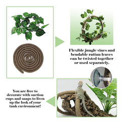 Kathson jungle vine decor 200 cm creates natural wild environment in tank