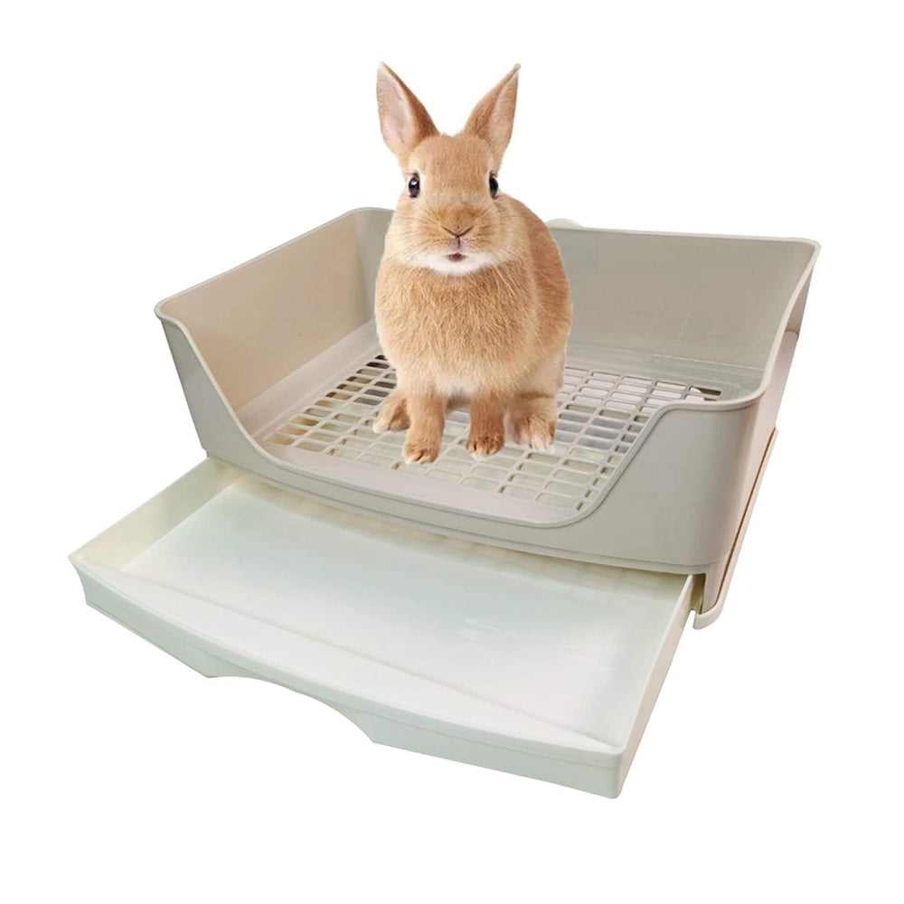 Kathson large rabbit litter box trainer brown with secure base.