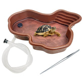 Kathson large reptile bathing pool with hose ramp offers easy soaking for turtles and amphibians.