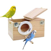 Kathson parakeet nest box front view supports natural nesting in compact space.