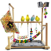 Kathson parque-juego-aves con comedero para comer y jugar.