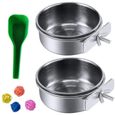 Kathson parrot feeding dish cups mounted in cage simplify feeding and reduce mess