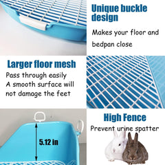 Kathson rabbit litter box easy-latches assembly helps secure and clean quickly