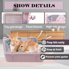 kathson small pet litter box with cage hooks keeps it secure