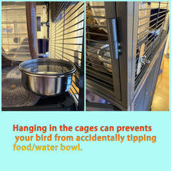 Kathson stainless steel bird bowl design offers durable food and water capacity