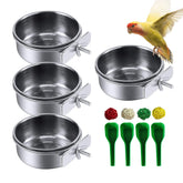 Kathson stainless steel bowls with cage clips for secure, mess-free feeding.