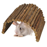 Kathson wooden hamster bridge side view for safe climbing and enrichment in small habitats.