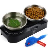Katsupreme elevated cat bowls on a stand for comfortable feeding posture