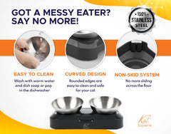 Katsupreme stainless-steel cat bowls with rust-free durability