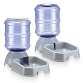 kattypet automatic pet feeder bowl set shows dual bowls for gravity refill for pets
