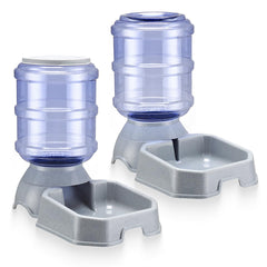 kattypet automatic pet feeder bowl set shows dual bowls for gravity refill for pets