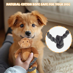 kattypet monkey plush squeaky dog toy pink fabric detail highlights soft material with chew resistance