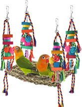 KATUMO bird-foraging wall toy on seagrass hammock promotes exploration and mental stimulation.